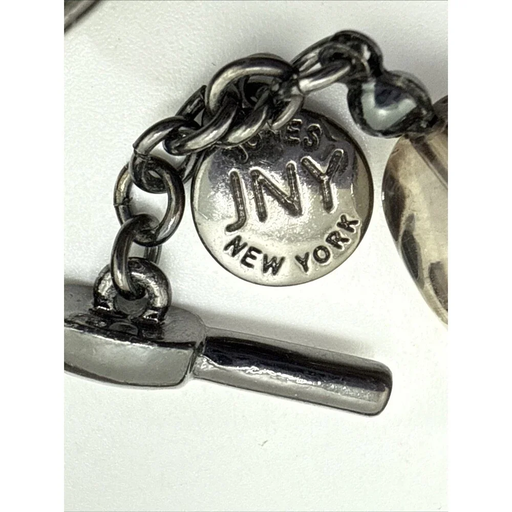 Jones New York JNY Chunky Bead Choker Necklace Olive Black Gray Statement 17-19